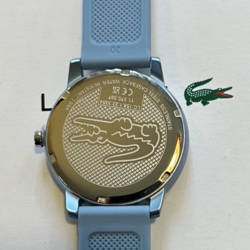 Lacoste Watch 44mm Sky Blue Face & SkyBlue Silicone Band - Picture 3 of 8